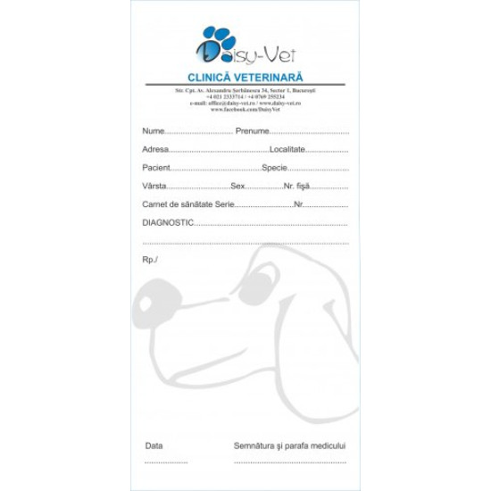 Carnet recomandari personalizate, 99 x 210 mm, 6 x 100 file