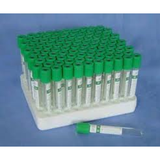 Eprubete biochimie Lithiu Heparina (VERDE), 100 buc / cutie