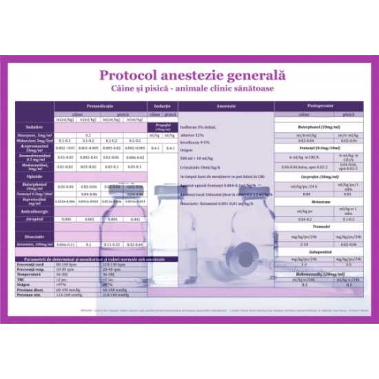 Plansa Protocol anestezie generala 50 x 70 cm