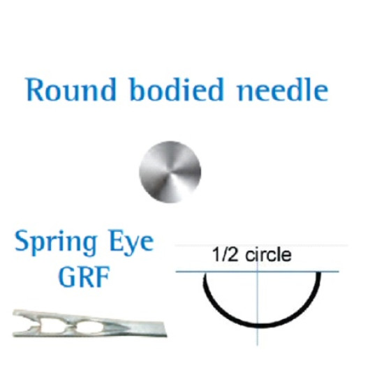 Ace chirurgicale 1/2 Spring Eye, atraumatice, LUXSUTURES, 12 buc/set