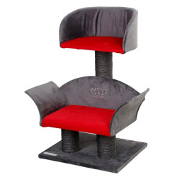 Ansamblu pentru pisici „Lounge Deluxe”, gri și roșu Ansamblu pentru pisici „Lounge Deluxe”, gri și roșu
