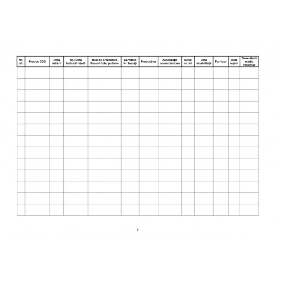 Registru gestionare substante DDD, A4, 100 file