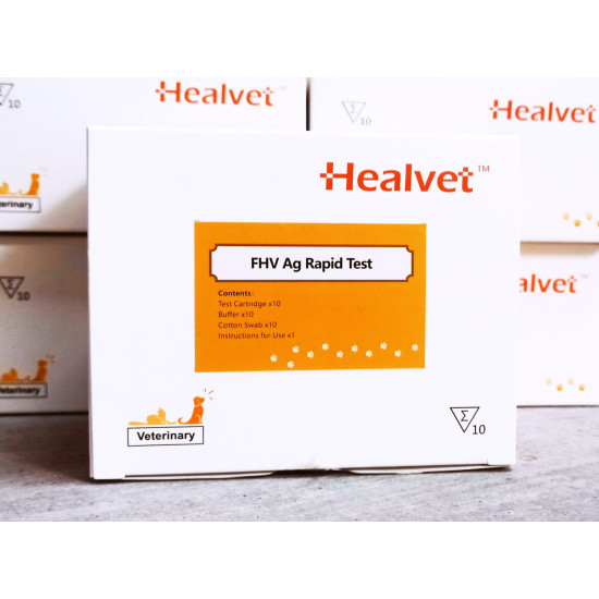 Kit 10 teste pentru detectarea detectarea antigenelor Herpesvirusului Felin HEALVET