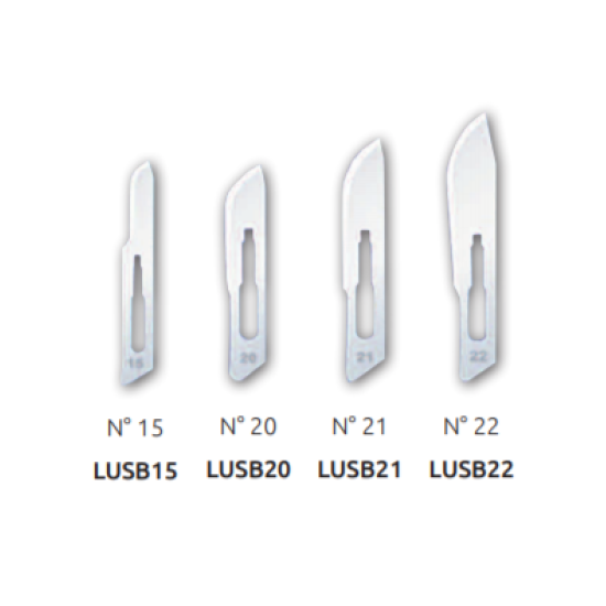 Lame bisturiu sterile, otel carbon, LUXSUTURES, 100 buc/cutie